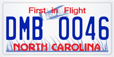 NC license plate DMB0046