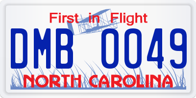 NC license plate DMB0049