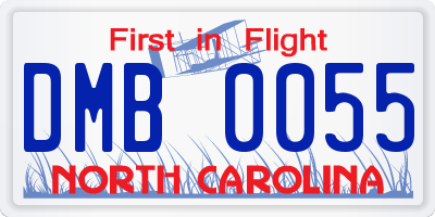 NC license plate DMB0055