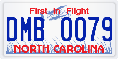 NC license plate DMB0079