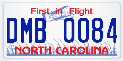 NC license plate DMB0084