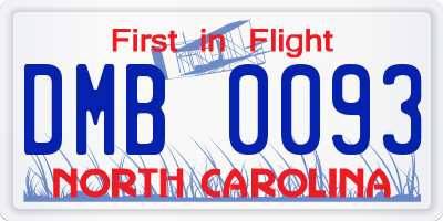 NC license plate DMB0093