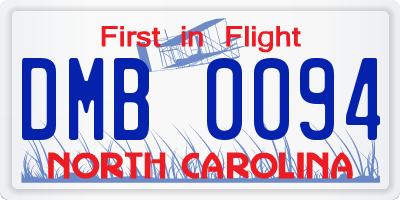 NC license plate DMB0094
