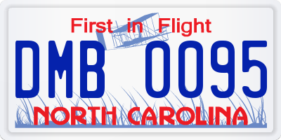 NC license plate DMB0095