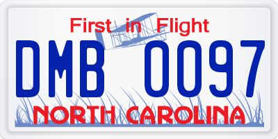 NC license plate DMB0097