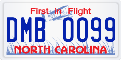 NC license plate DMB0099