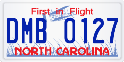 NC license plate DMB0127