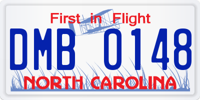 NC license plate DMB0148