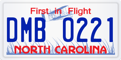NC license plate DMB0221