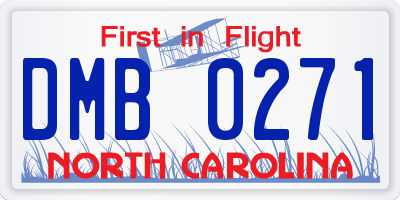 NC license plate DMB0271