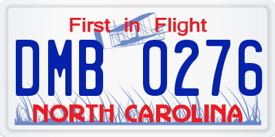 NC license plate DMB0276