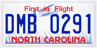 NC license plate DMB0291
