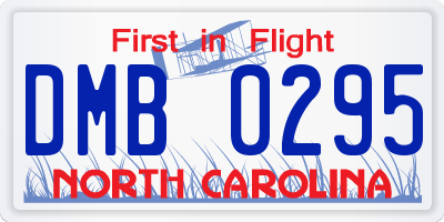 NC license plate DMB0295