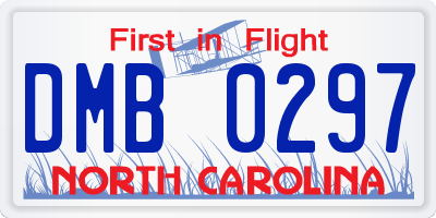 NC license plate DMB0297