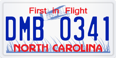 NC license plate DMB0341