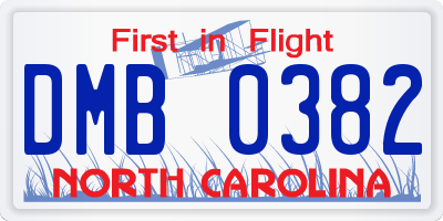 NC license plate DMB0382