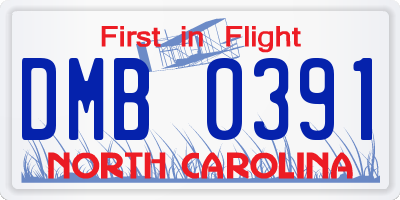 NC license plate DMB0391