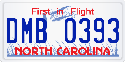 NC license plate DMB0393