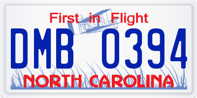 NC license plate DMB0394