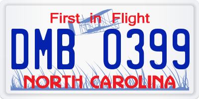NC license plate DMB0399