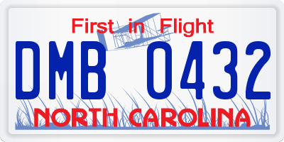 NC license plate DMB0432