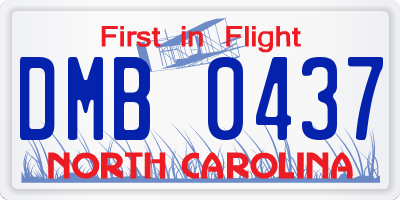 NC license plate DMB0437