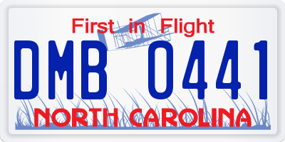 NC license plate DMB0441