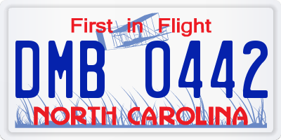 NC license plate DMB0442