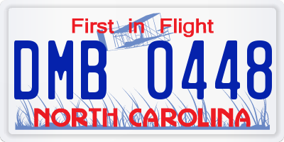 NC license plate DMB0448