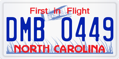 NC license plate DMB0449