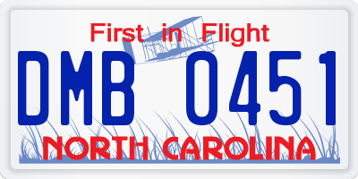NC license plate DMB0451