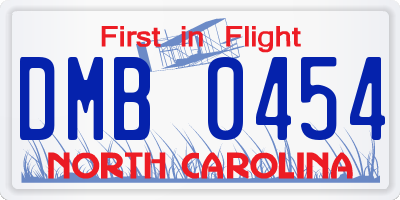 NC license plate DMB0454
