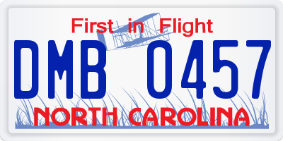 NC license plate DMB0457