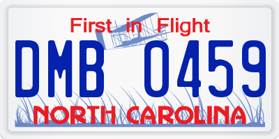 NC license plate DMB0459
