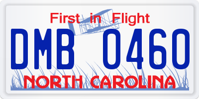 NC license plate DMB0460