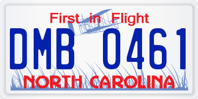 NC license plate DMB0461