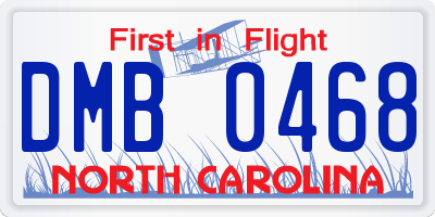 NC license plate DMB0468