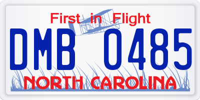 NC license plate DMB0485