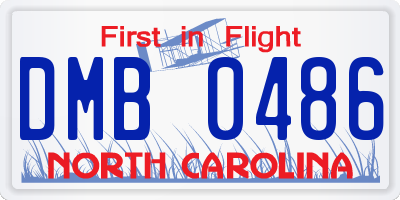NC license plate DMB0486