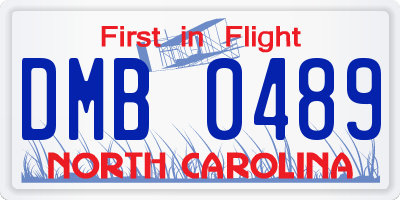 NC license plate DMB0489