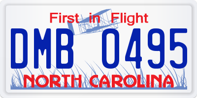 NC license plate DMB0495