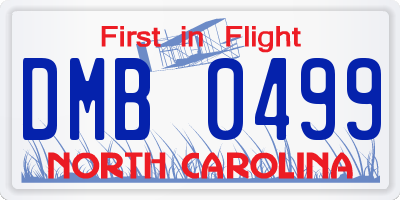 NC license plate DMB0499