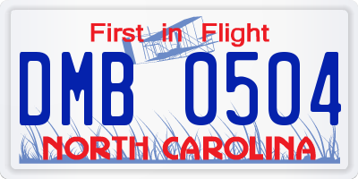 NC license plate DMB0504