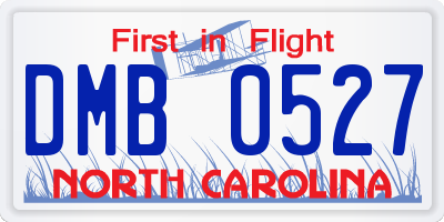 NC license plate DMB0527
