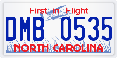 NC license plate DMB0535