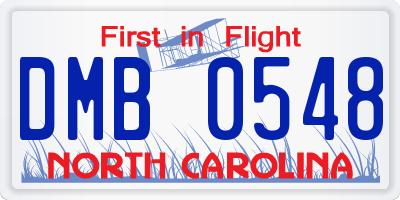 NC license plate DMB0548