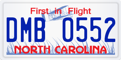 NC license plate DMB0552