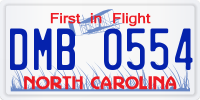 NC license plate DMB0554