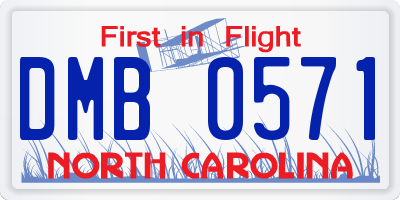 NC license plate DMB0571