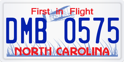 NC license plate DMB0575